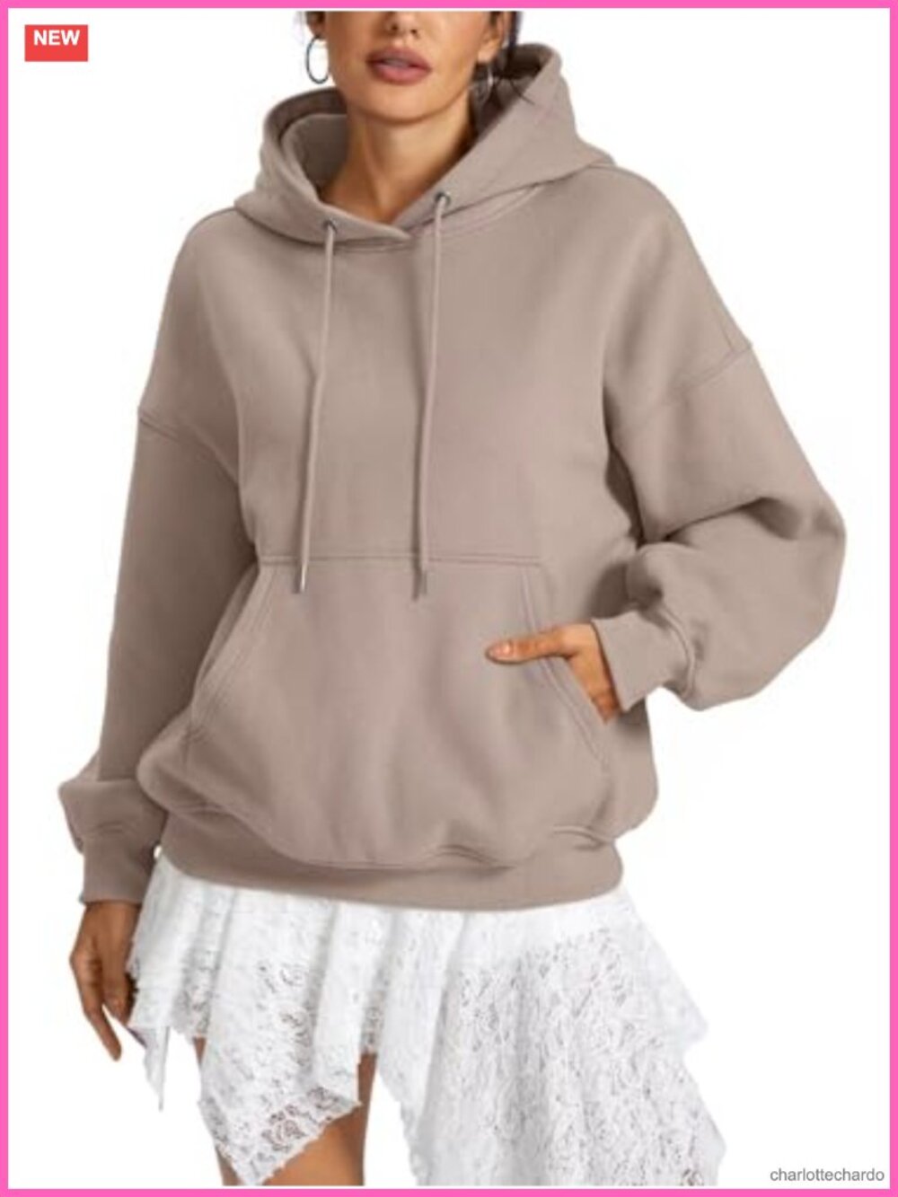 Women's Fleece Hoodie Oversized Sweatshirt with Kangaroo Pocket